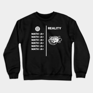 Math, IG vs Reality White Version Crewneck Sweatshirt